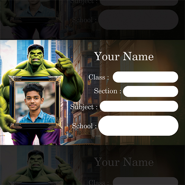 Hulk Theme Customized name slip