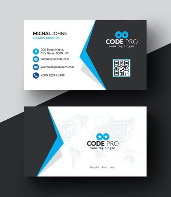 visitintg card Black and white Theme