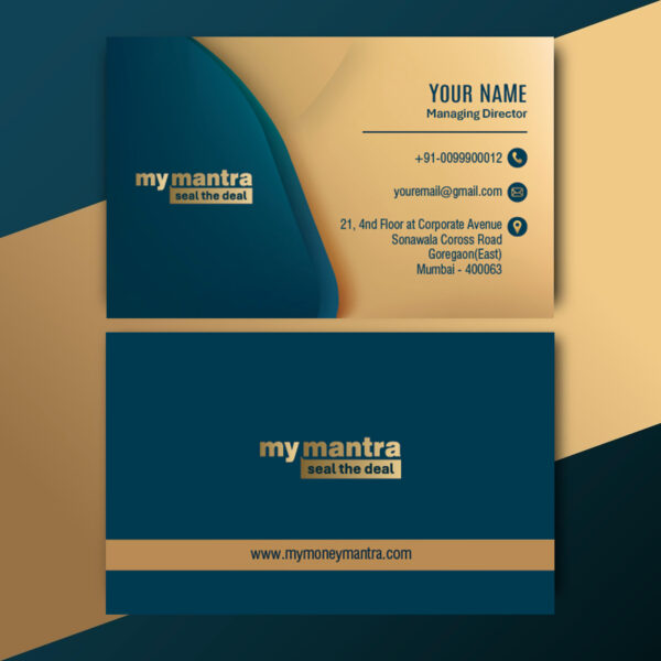 Visiting card Dard blue and golden theme