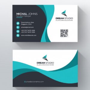 Visiting Cards Black Blue, Gray and white Theme