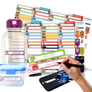 Kids School Supply Stickers – Fun Cartoon Waterproof Labels for Notebooks, Lunch Boxes & Bottles