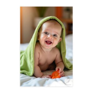 EYESHIV HD Gloss Laminated Baby Wall Poster, Pink and White Theme, Large Size 13x19 Inch, Decorative Print for Pregnant Women Green Colour (Green Dress)