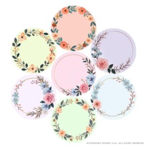 EYESHIV Self-Adhesive Waterproof Vinyl Floral Decorative Stickers 65 Pieces for Art & Scrapbooking, 6 Unique Design