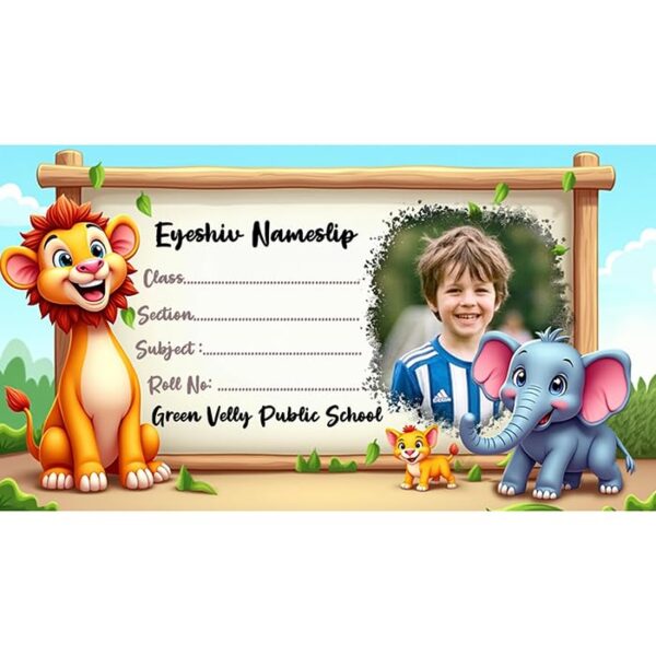 EYESHIV Customised Nameslip for Kids, Self-Adhesive Paper Label Stickers, Multi Colour, 2.5 x 5.0 Centimeters, 200 Pieces