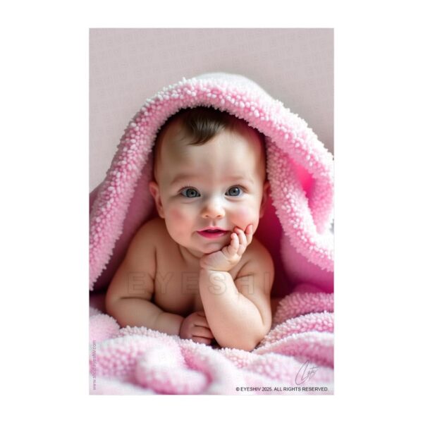 EYESHIV HD Gloss Laminated Baby Wall Poster, Pink and White Theme, Large Size 13x19 Inch, Decorative Print for Pregnant Women