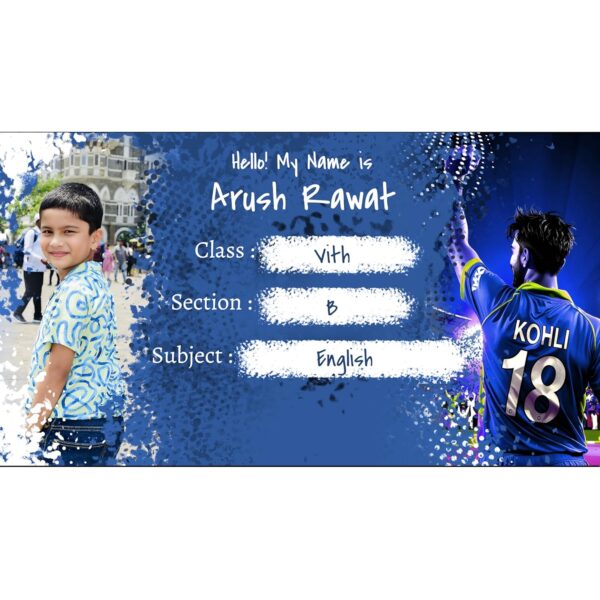 EYESHIV Spots Theme Customized Label Name Slip with Your Kids Photo and Favorite Personality, School Books, 30 Pcs., 30 Labels