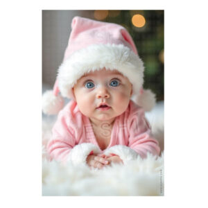 EYESHIV HD Gloss Laminated Baby Wall Poster, Pink and White Theme, Large Size 13x19 Inch, Decorative Print for Pregnant Women Green Colour (Baby In Pink Dress)