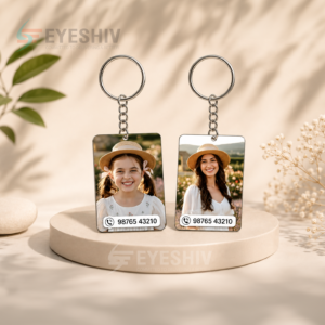 EYESHIV Customized Photo Keychain with Phone Number | Personalized Photo Keychain for Kids, Family & Loved Ones | Custom Picture Key Ring with Contact Number | Personalized Gift