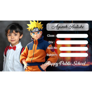 Naruto Theme School Notebook Name Labels, Pack of 30, English Subject