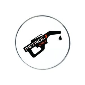 Car Petrol Sticker, Waterproof Vinyl Fuel Tank Label, Circular, Red and White, 30x45 cm