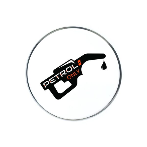 Car Petrol Sticker, Waterproof Vinyl Fuel Tank Label, Circular, Red and White, 30x45 cm