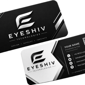 EYESHIV Premium Black and White Visiting Card | Modern Custom Business Card Design