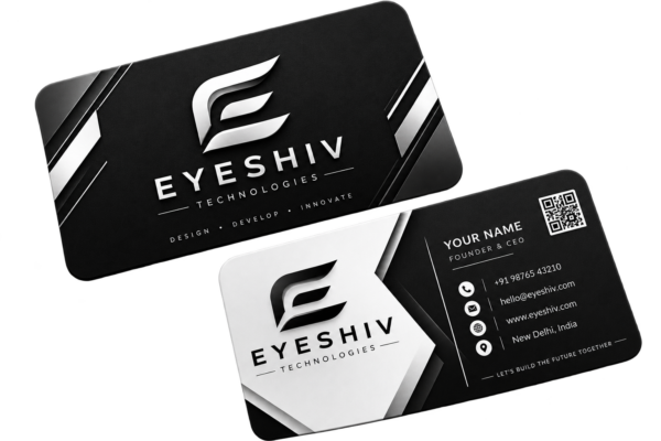 EYESHIV Premium Black and White Visiting Card | Modern Custom Business Card Design