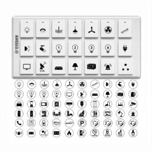 EYESHIV Premium Quality Switch Board Icon Stickers | 600 Waterproof Vinyl Labels with 50+ Electrical Appliance Symbols | Self-Adhesive for Home, Hotel, Office & Commercial Use