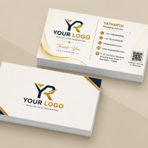 EYESHIV Premium Black and White Visiting Card | Modern Custom Business Card Design, Golden Theme