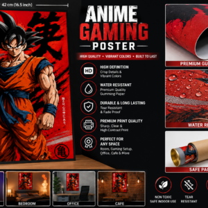 EYESHIV Anime wall Poster dark red and black theme, 13x19 Inches | 33x48 cm, 3-Panel Design (Copy)