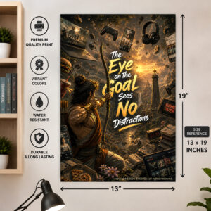 Arjuna Focus Motivation Poster | Inspirational Wall Art | Goal & Success Poster for Students, Study Room, Office & Home | Premium HD Print by EYESHIV