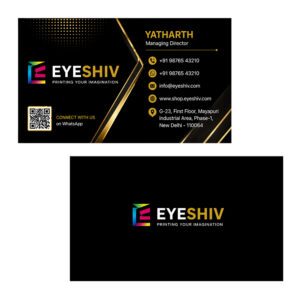Customized Visiting Cards Online – By EYESHIV Upload your card. front gold and back